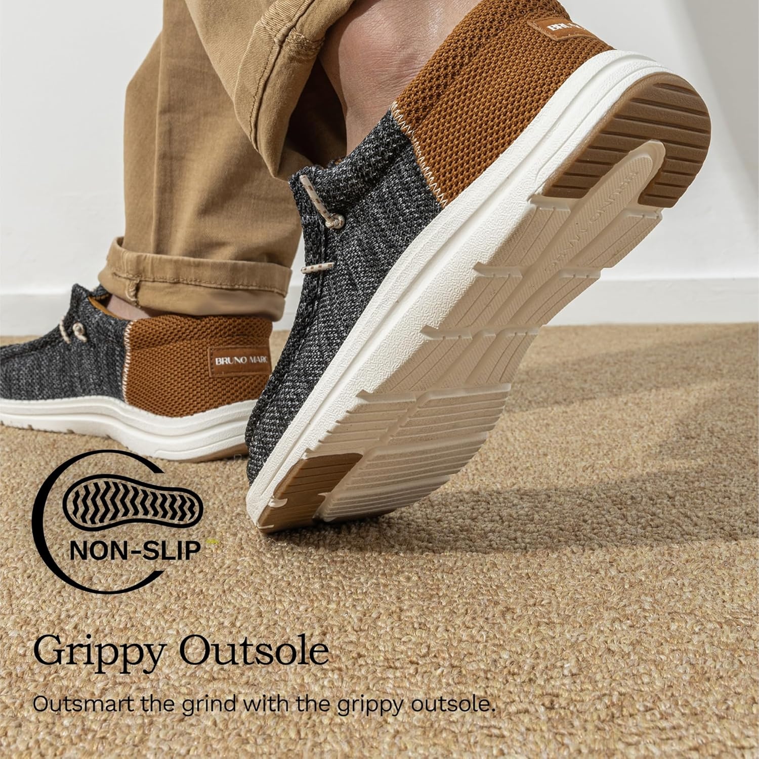 image:imageBruno Marc Mens Arch Support Casual Slipon Shoes Loafers for Men Non Slip Comfortable Boat ShoesBlackBrown