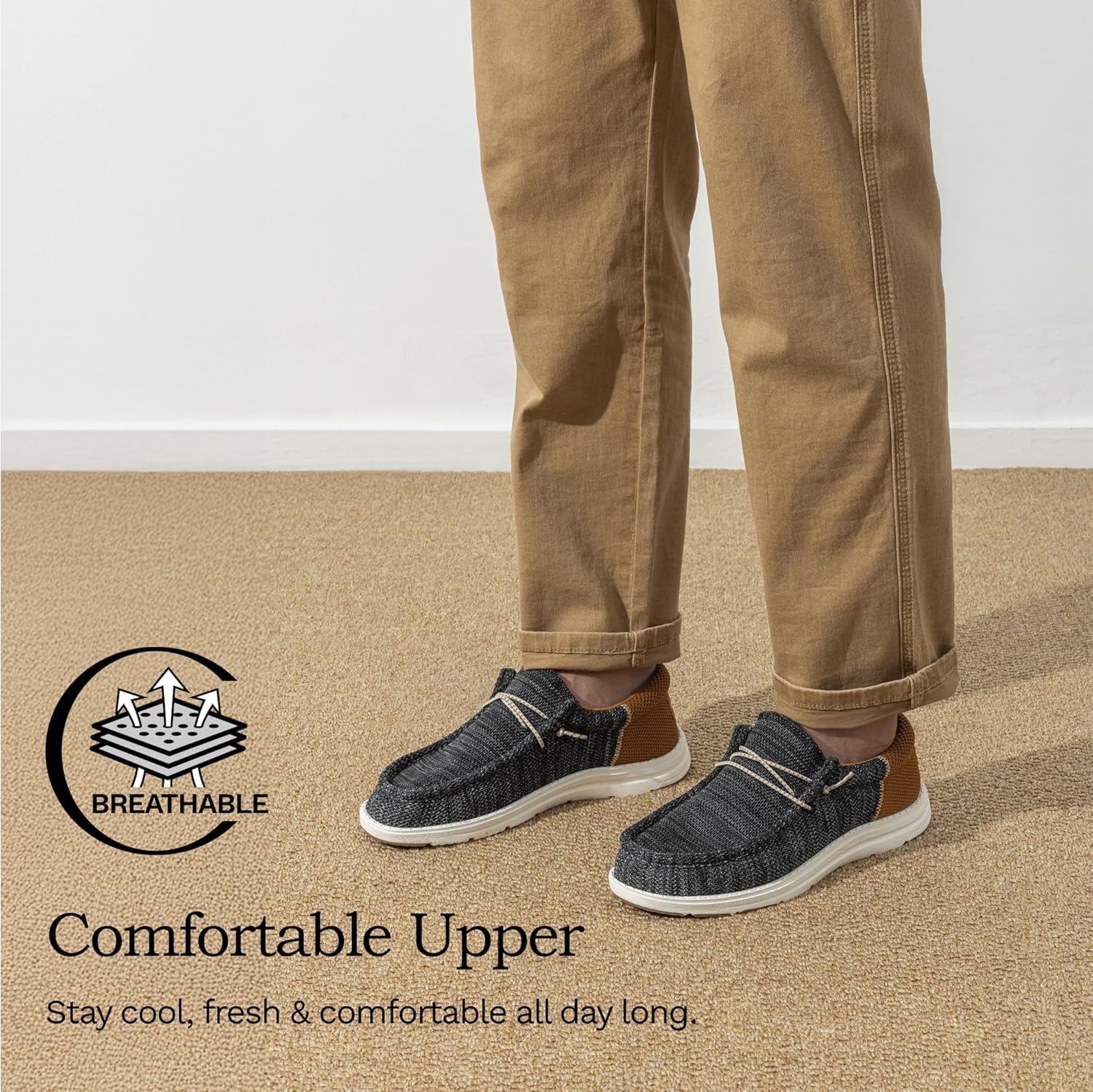 image:imageBruno Marc Mens Arch Support Casual Slipon Shoes Loafers for Men Non Slip Comfortable Boat ShoesBlackBrown