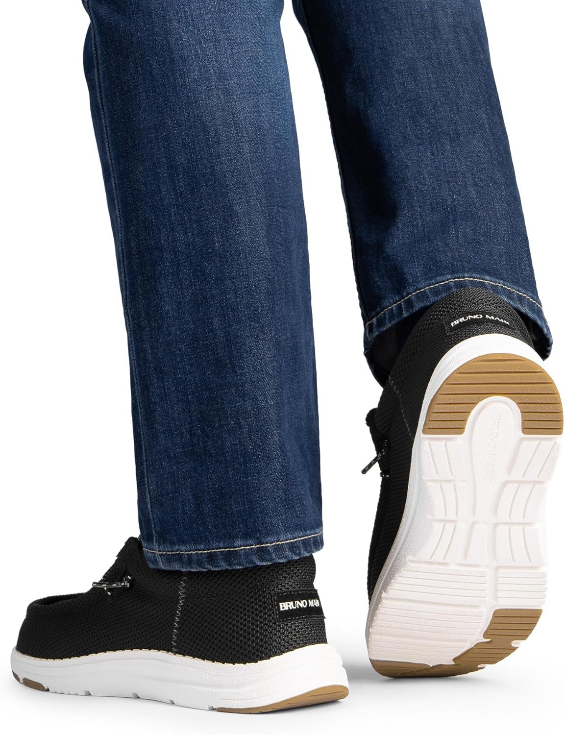 image:imageBruno Marc Mens Arch Support Casual Slipon Shoes Loafers for Men Non Slip Comfortable Boat ShoesBlackWhite