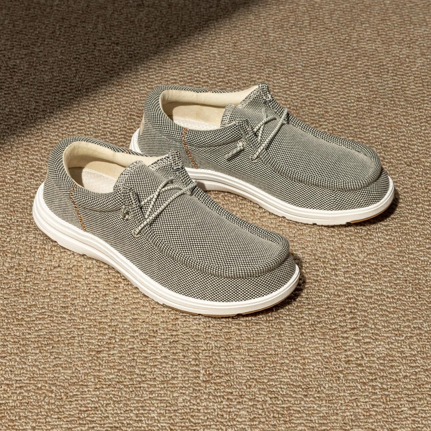 image:imageBruno Marc Mens Arch Support Casual Slipon Shoes Loafers for Men Non Slip Comfortable Boat ShoesKhaki