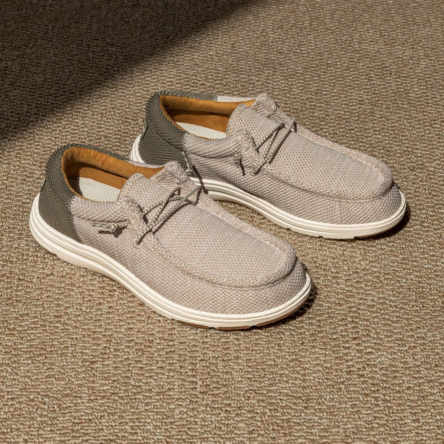 image:imageBruno Marc Mens Arch Support Casual Slipon Shoes Loafers for Men Non Slip Comfortable Boat ShoesSandGreen