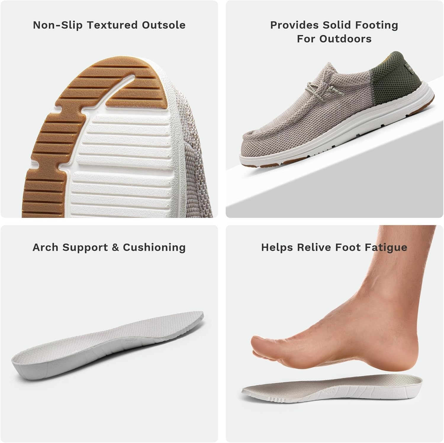 image:imageBruno Marc Mens Arch Support Casual Slipon Shoes Loafers for Men Non Slip Comfortable Boat ShoesSandGreen