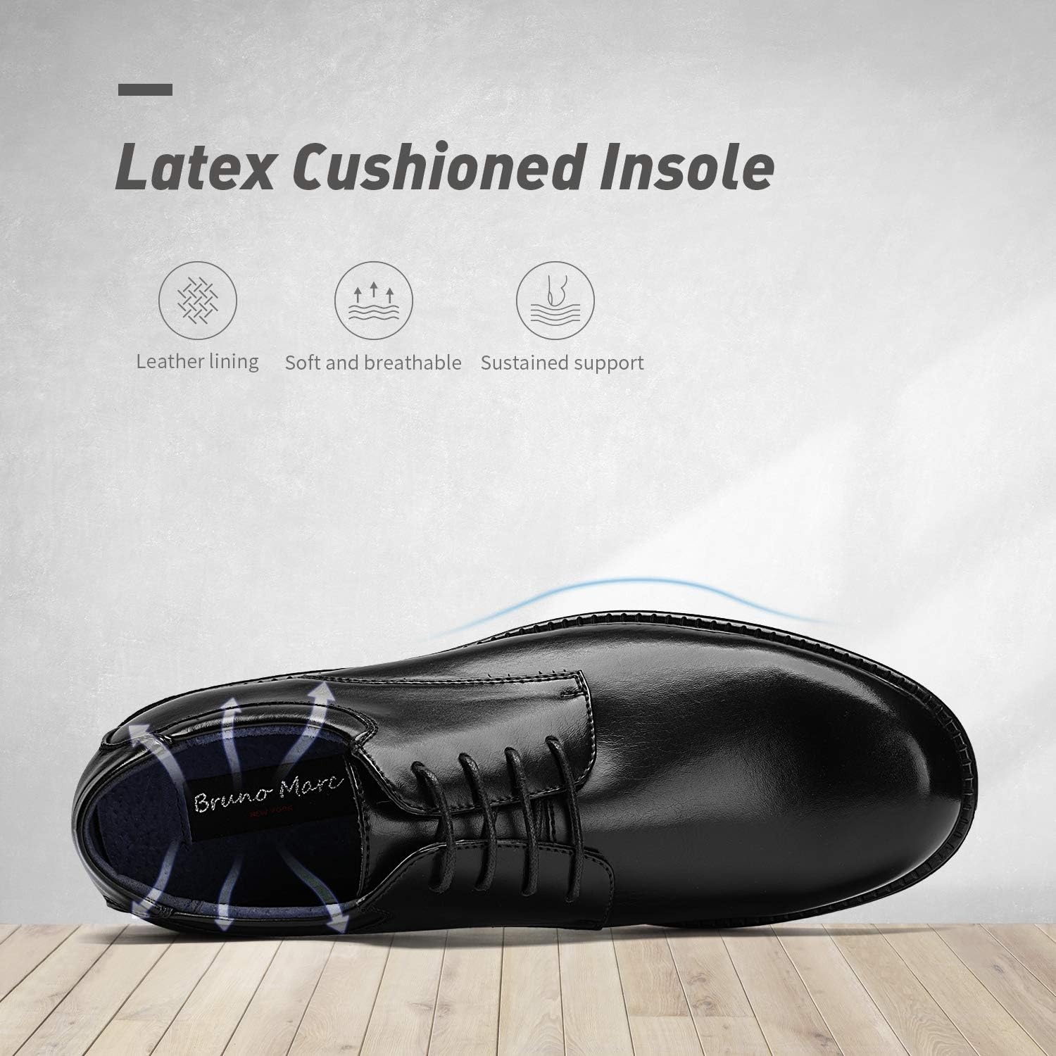 image:imageBruno Marc Mens Business Shoes Derby LaceUp Shoes Suit Shoes Leather with Oxford LiningBlack