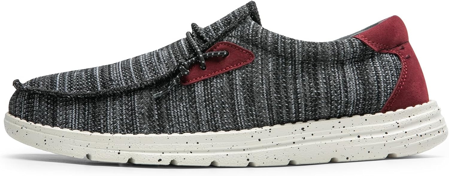 image:imageBruno Marc Mens Casual Slipon Loafers Stretch ShoesBlackRed