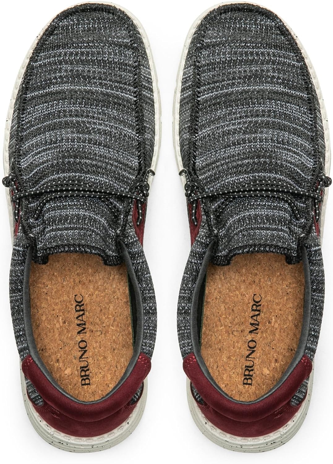 image:imageBruno Marc Mens Casual Slipon Loafers Stretch ShoesBlackRed