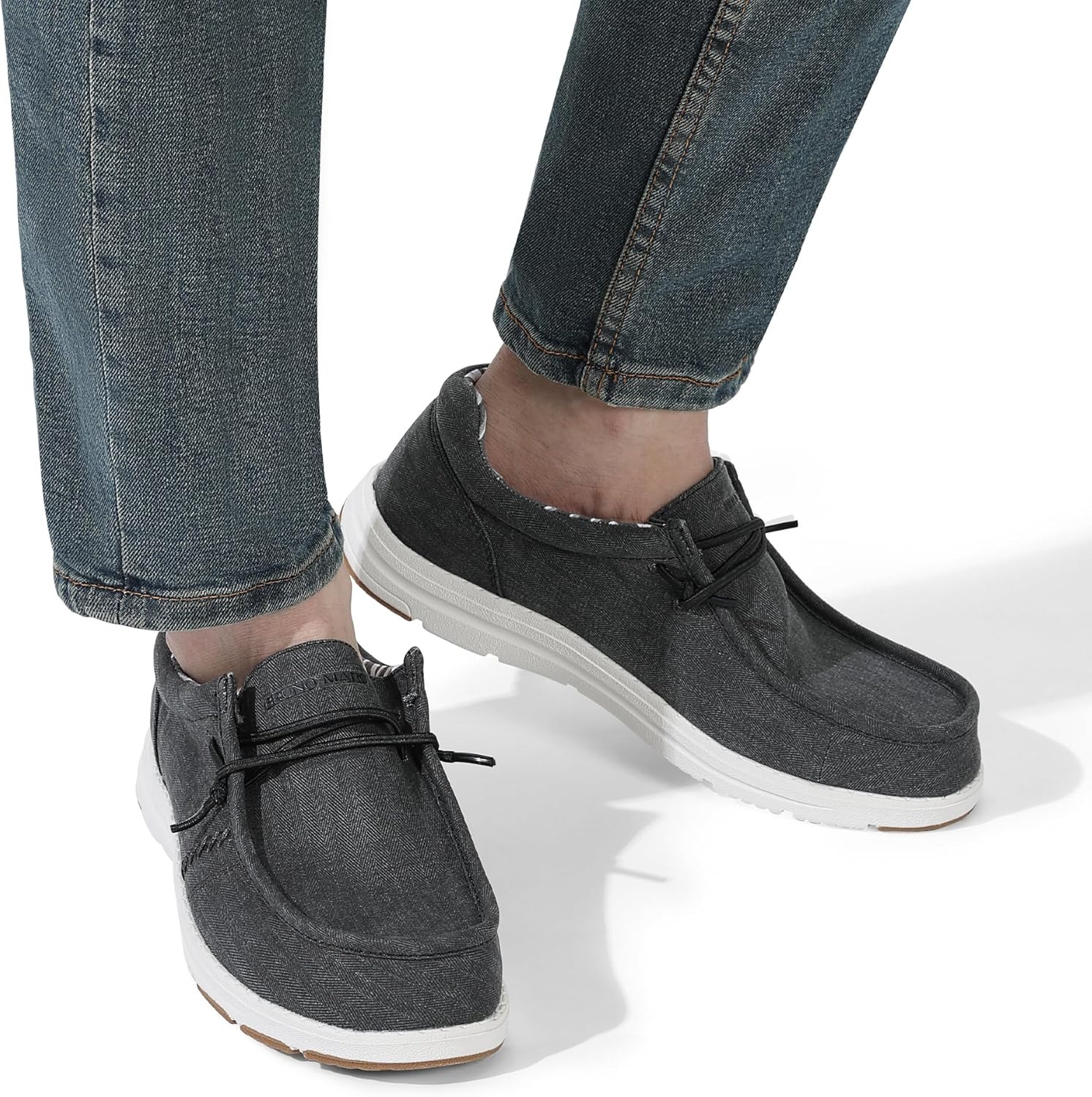image:imageBruno Marc Mens Casual Slipon Loafers Stretch ShoesBlackarchsupport