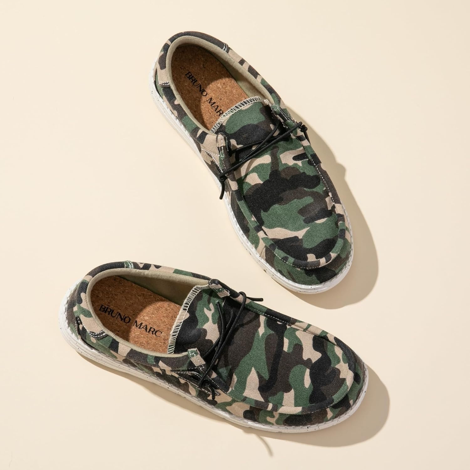 image:imageBruno Marc Mens Casual Slipon Loafers Stretch ShoesCamoGreen
