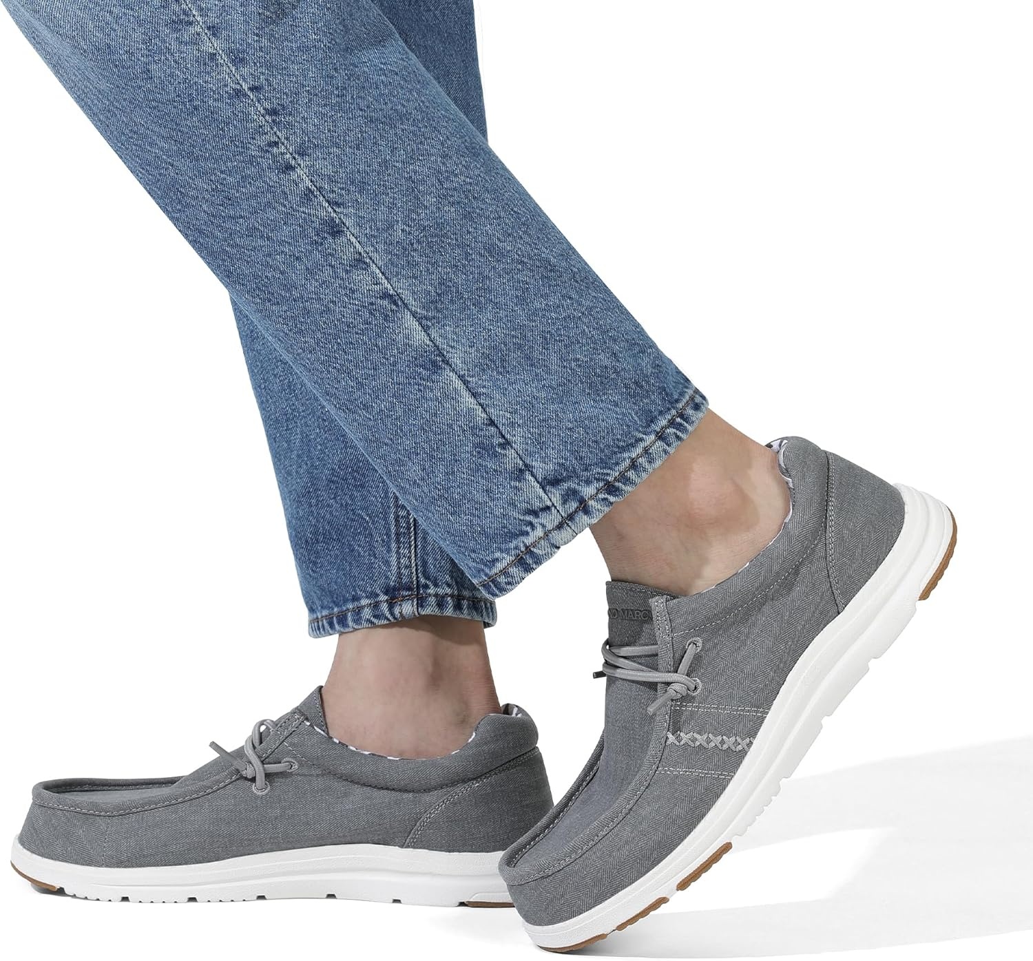 image:imageBruno Marc Mens Casual Slipon Loafers Stretch ShoesGreyarchsupport