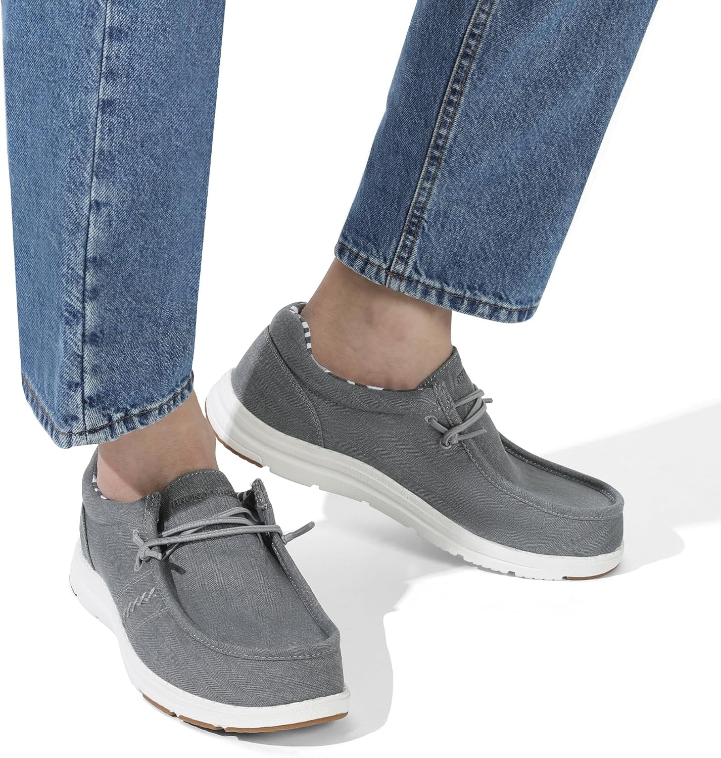 image:imageBruno Marc Mens Casual Slipon Loafers Stretch ShoesGreyarchsupport