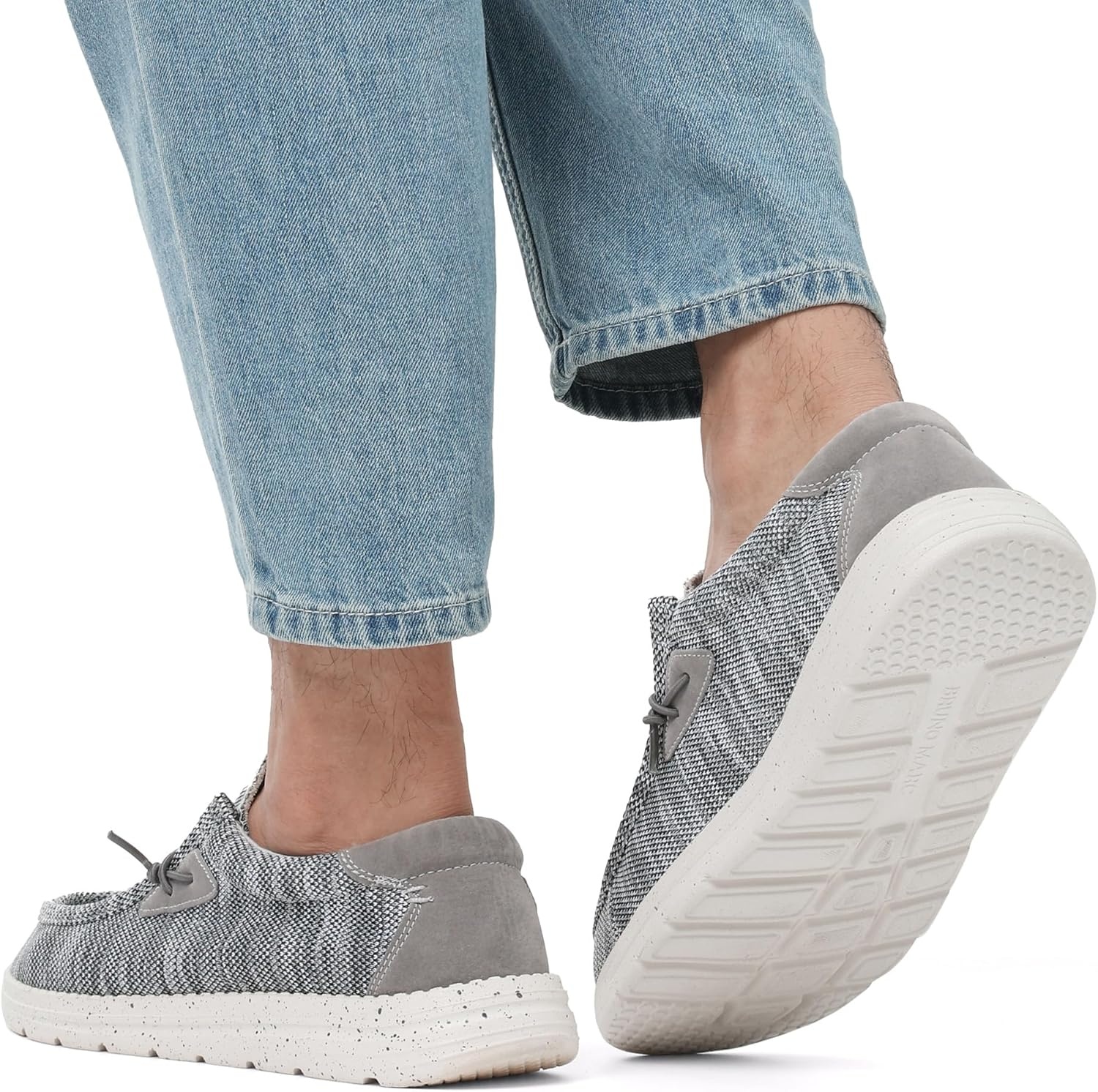 image:imageBruno Marc Mens Casual Slipon Loafers Stretch ShoesSplice Grey