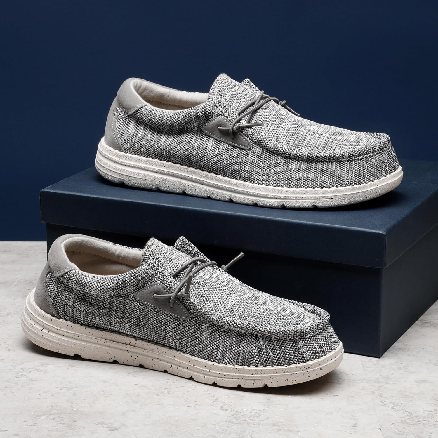 image:imageBruno Marc Mens Casual Slipon Loafers Stretch ShoesSplice Grey