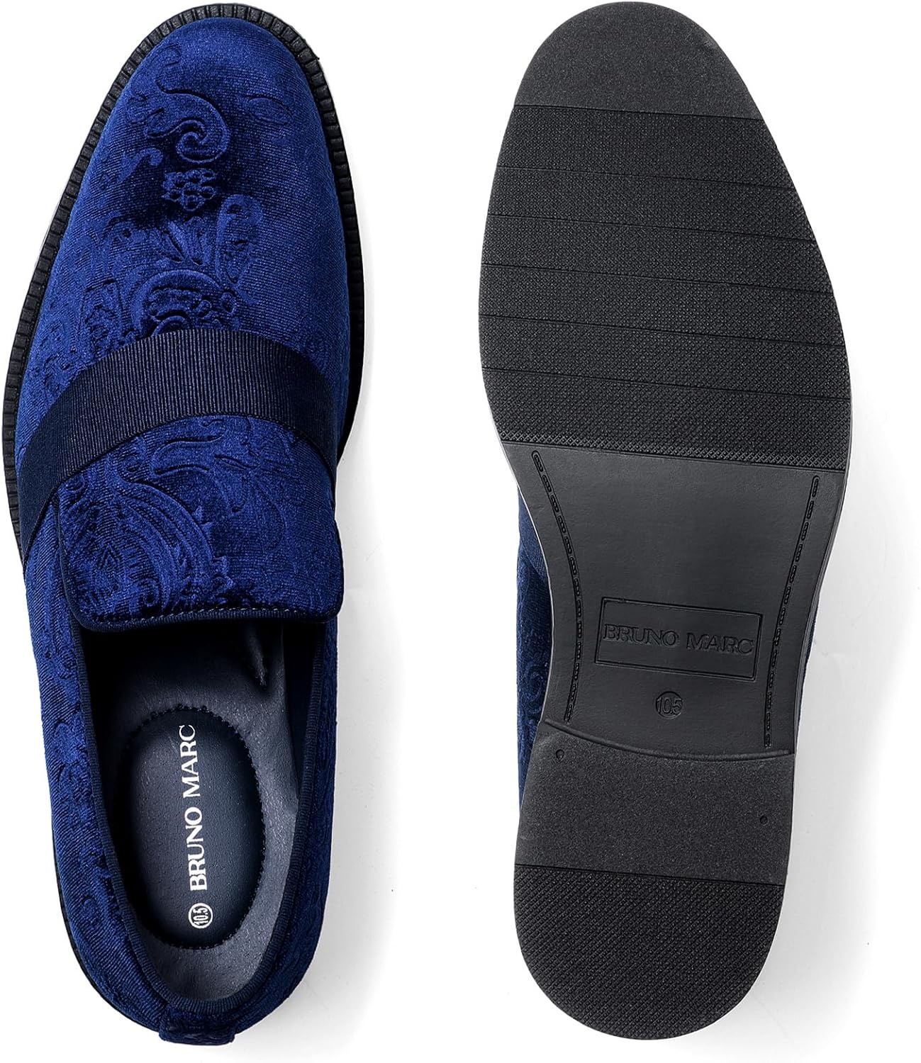 image:imageBruno Marc Mens Dress Tuxedo Shoe Slipon Classic Patent Leather LoafersBlue