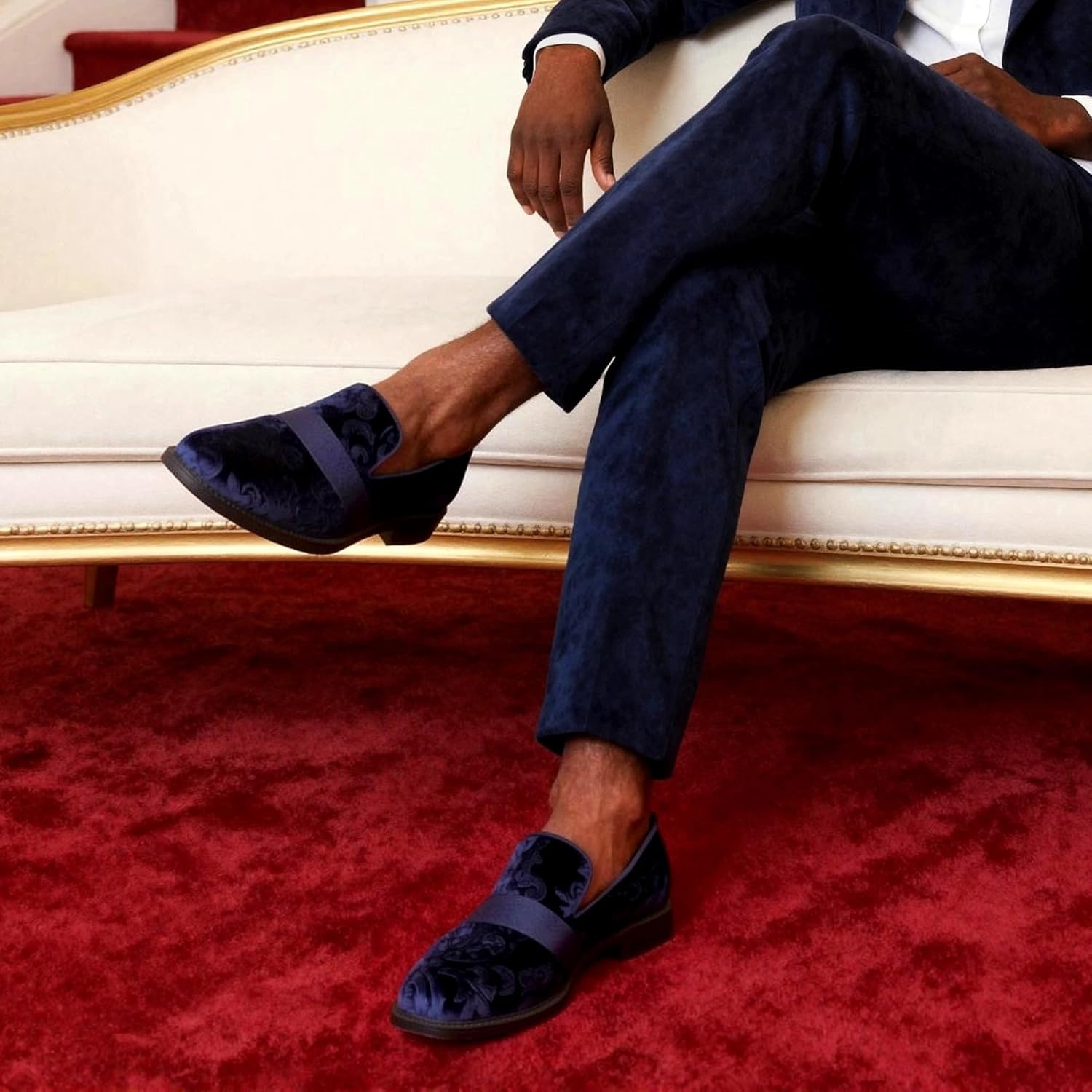 image:imageBruno Marc Mens Dress Tuxedo Shoe Slipon Classic Patent Leather LoafersBlue