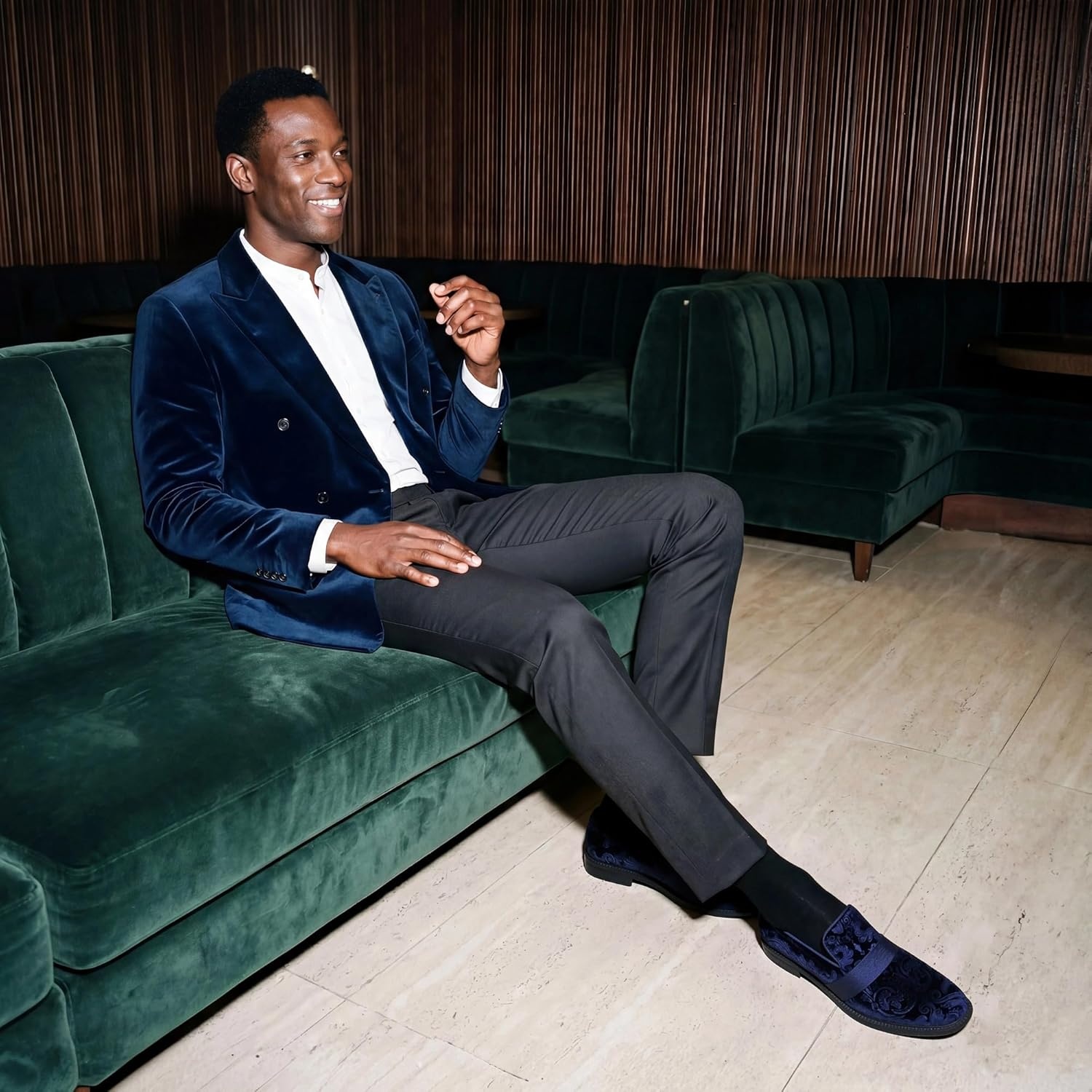 image:imageBruno Marc Mens Dress Tuxedo Shoe Slipon Classic Patent Leather LoafersBlue