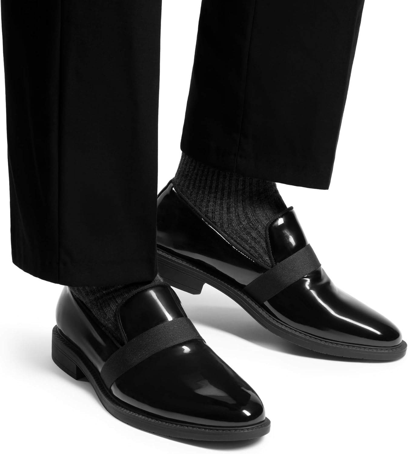 image:imageBruno Marc Mens Dress Tuxedo Shoe Slipon Classic Patent Leather LoafersBright Black