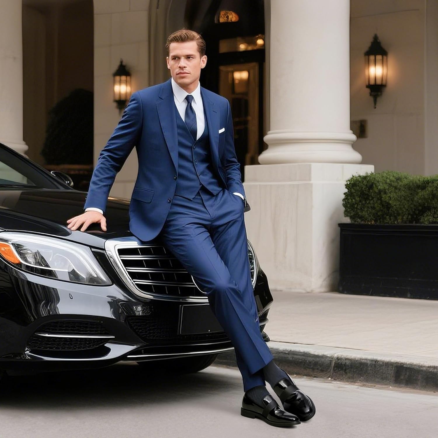 image:imageBruno Marc Mens Dress Tuxedo Shoe Slipon Classic Patent Leather LoafersBright Black