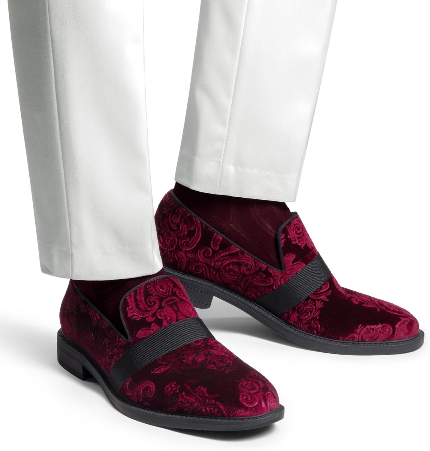 image:imageBruno Marc Mens Dress Tuxedo Shoe Slipon Classic Patent Leather LoafersRed Wine
