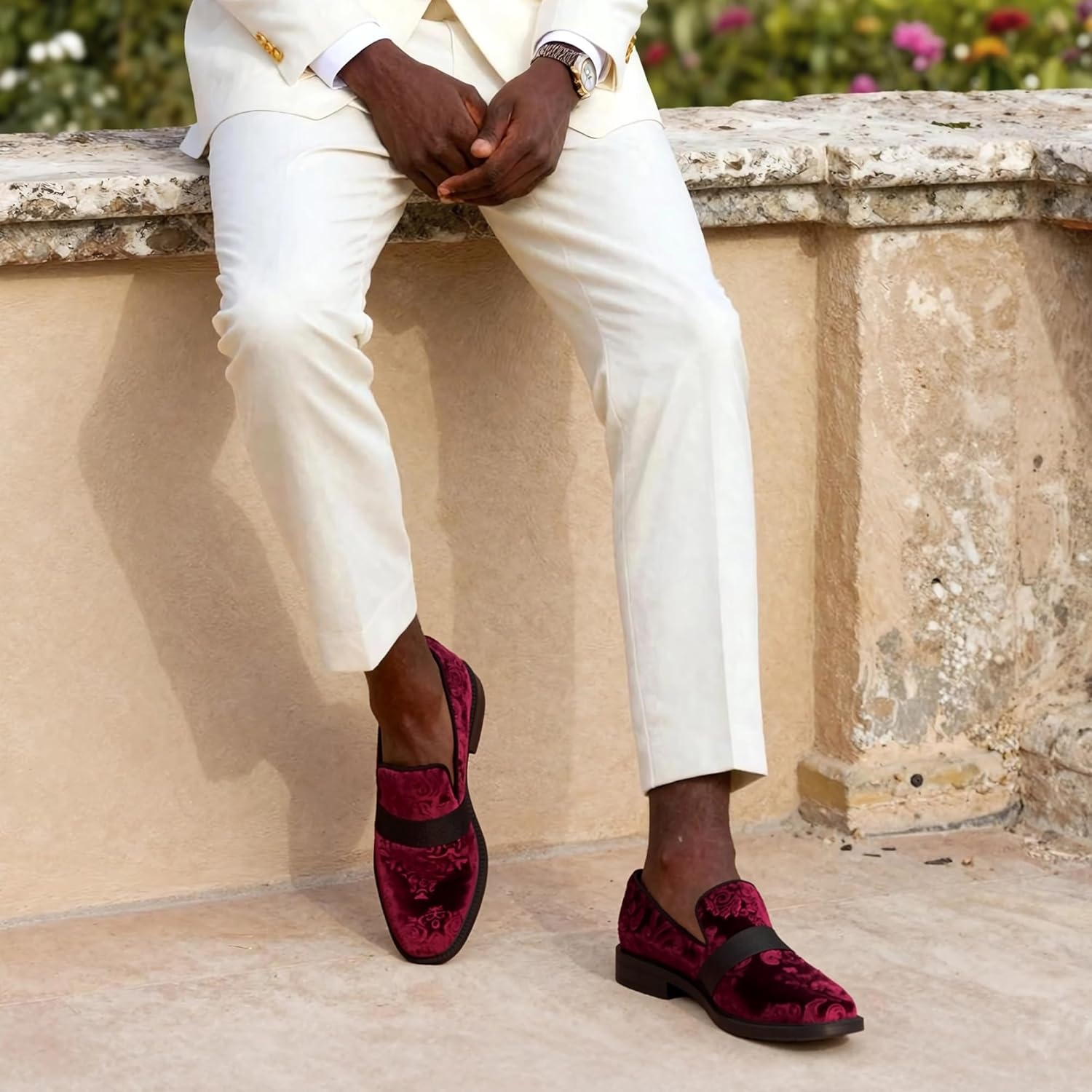image:imageBruno Marc Mens Dress Tuxedo Shoe Slipon Classic Patent Leather LoafersRed Wine