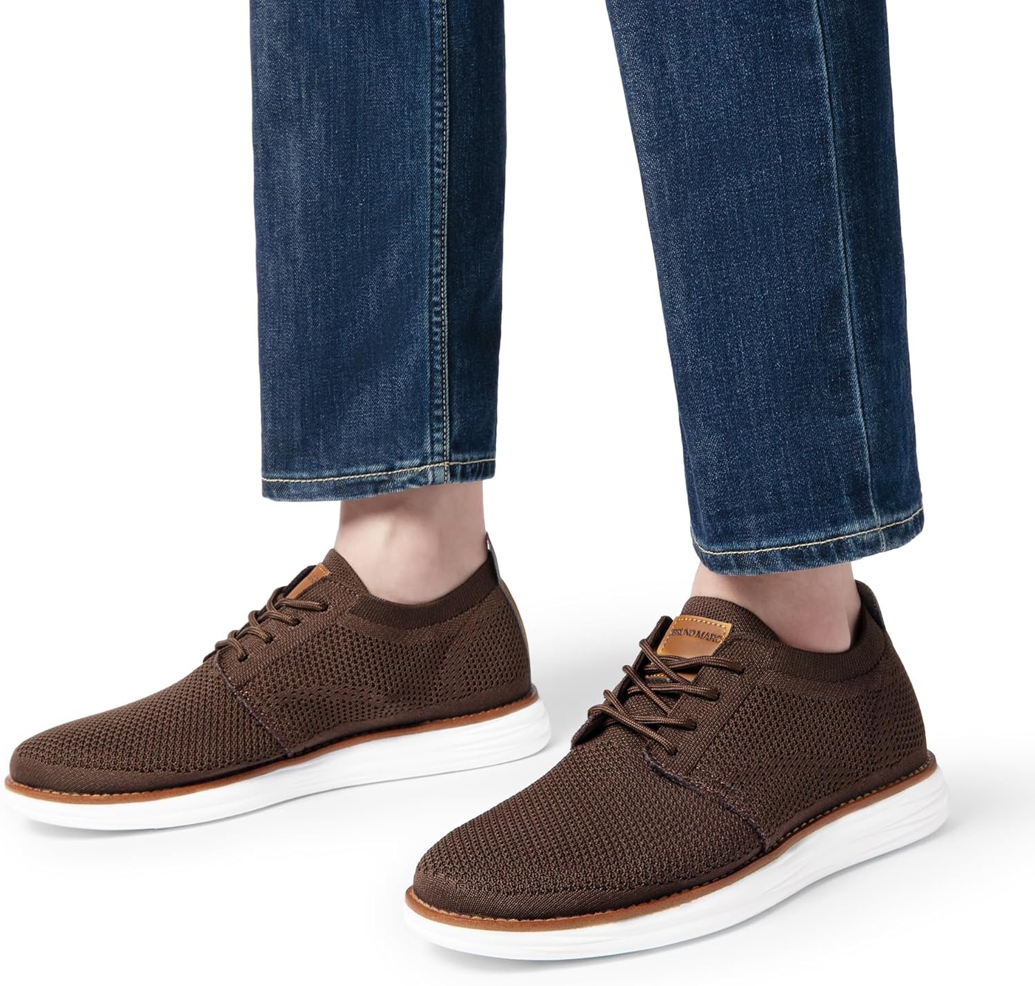 image:imageBruno Marc Mens KnitFlex Breeze Mesh Sneakers Oxfords LaceUp Lightweight Casual Walking ShoesBrown