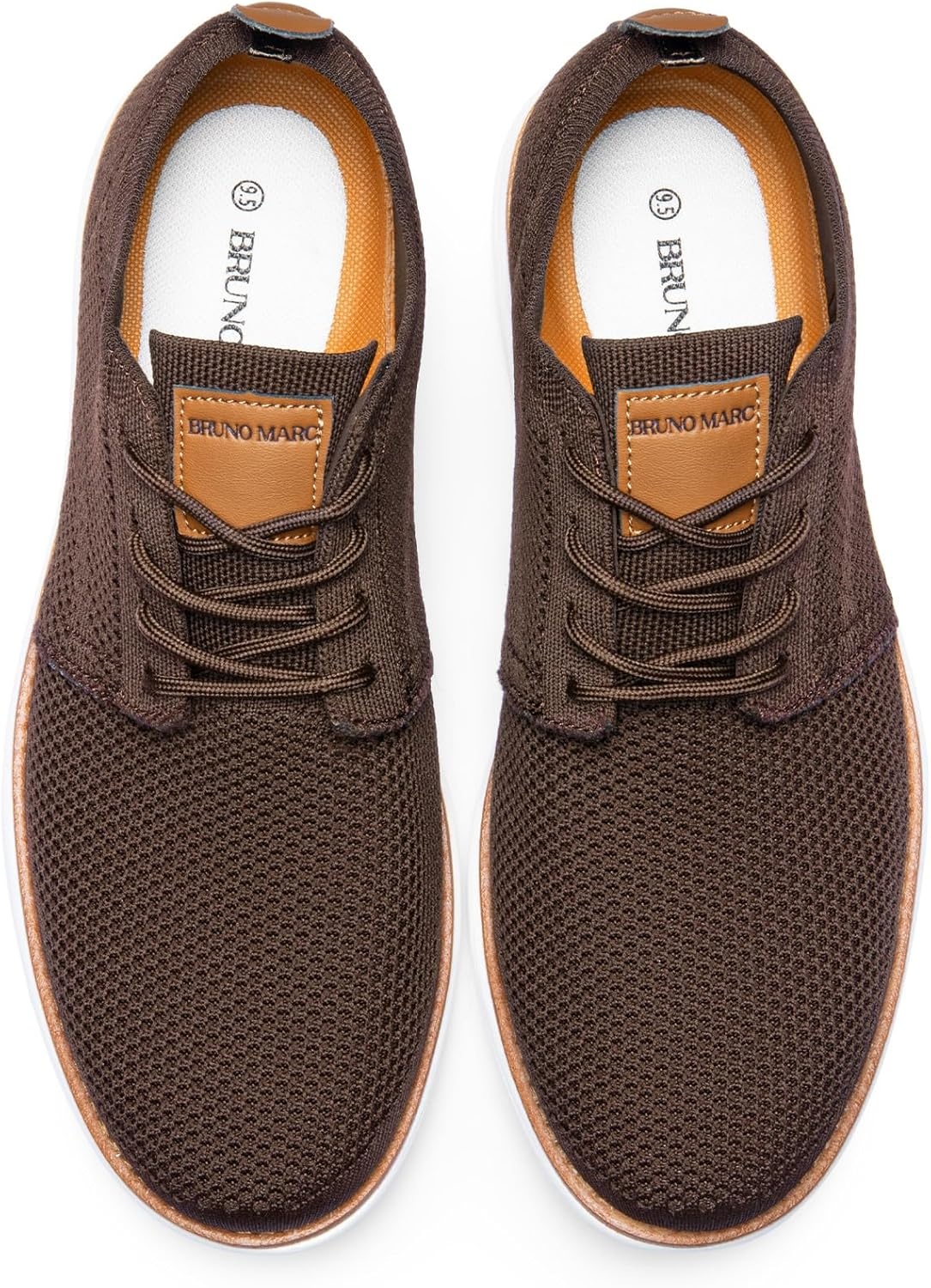 image:imageBruno Marc Mens KnitFlex Breeze Mesh Sneakers Oxfords LaceUp Lightweight Casual Walking ShoesBrown