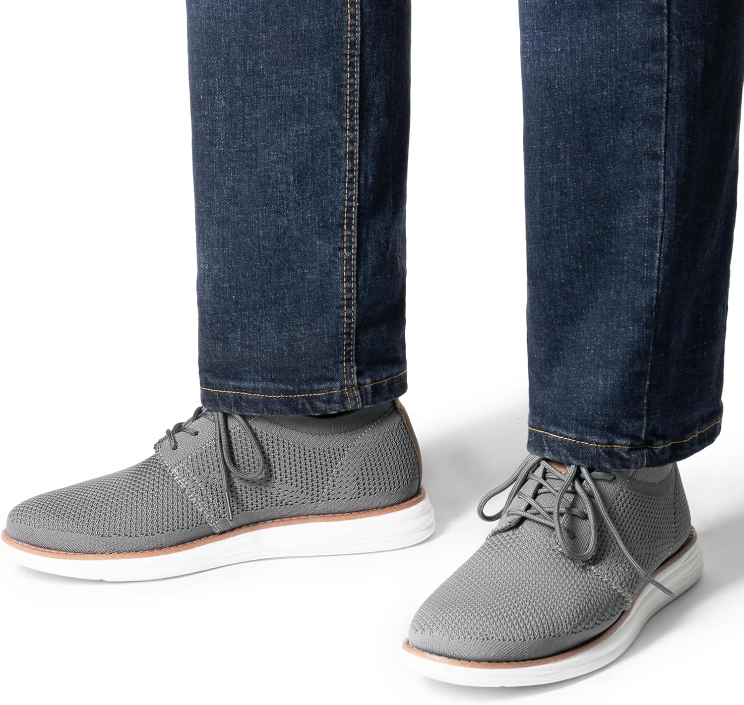 image:imageBruno Marc Mens KnitFlex Breeze Mesh Sneakers Oxfords LaceUp Lightweight Casual Walking ShoesDark Grey