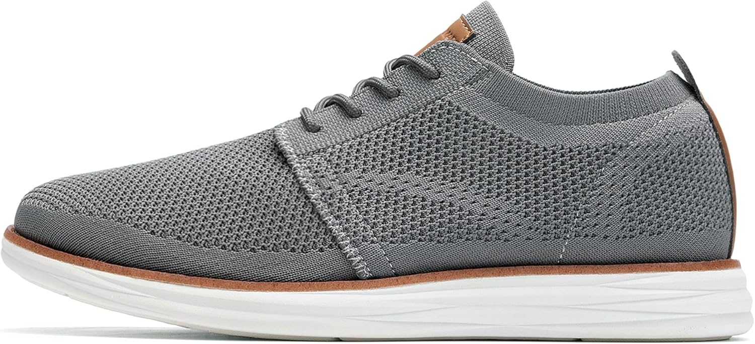 image:imageBruno Marc Mens KnitFlex Breeze Mesh Sneakers Oxfords LaceUp Lightweight Casual Walking ShoesDark Grey