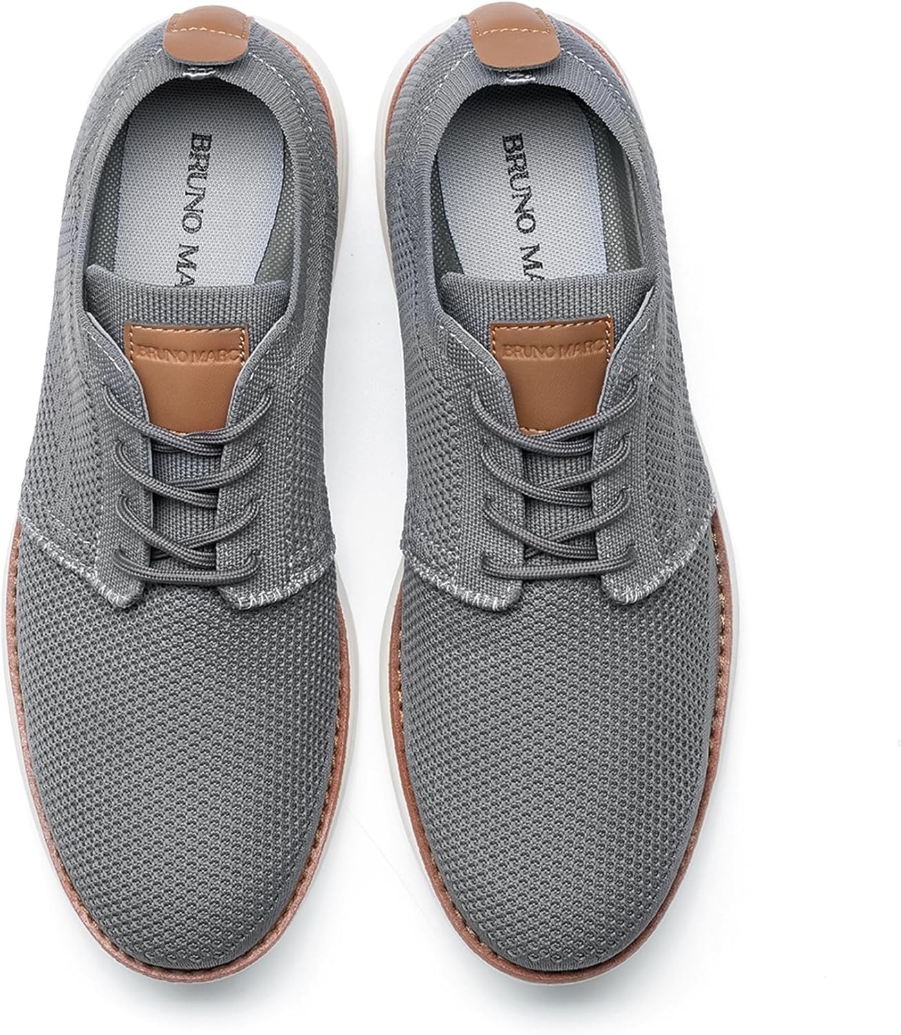 image:imageBruno Marc Mens KnitFlex Breeze Mesh Sneakers Oxfords LaceUp Lightweight Casual Walking ShoesDark Grey