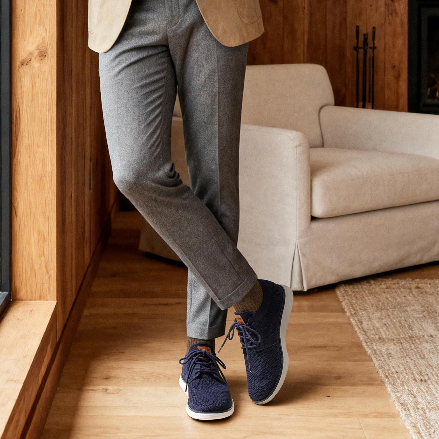 image:imageBruno Marc Mens KnitFlex Breeze Mesh Sneakers Oxfords LaceUp Lightweight Casual Walking ShoesDarkBlue