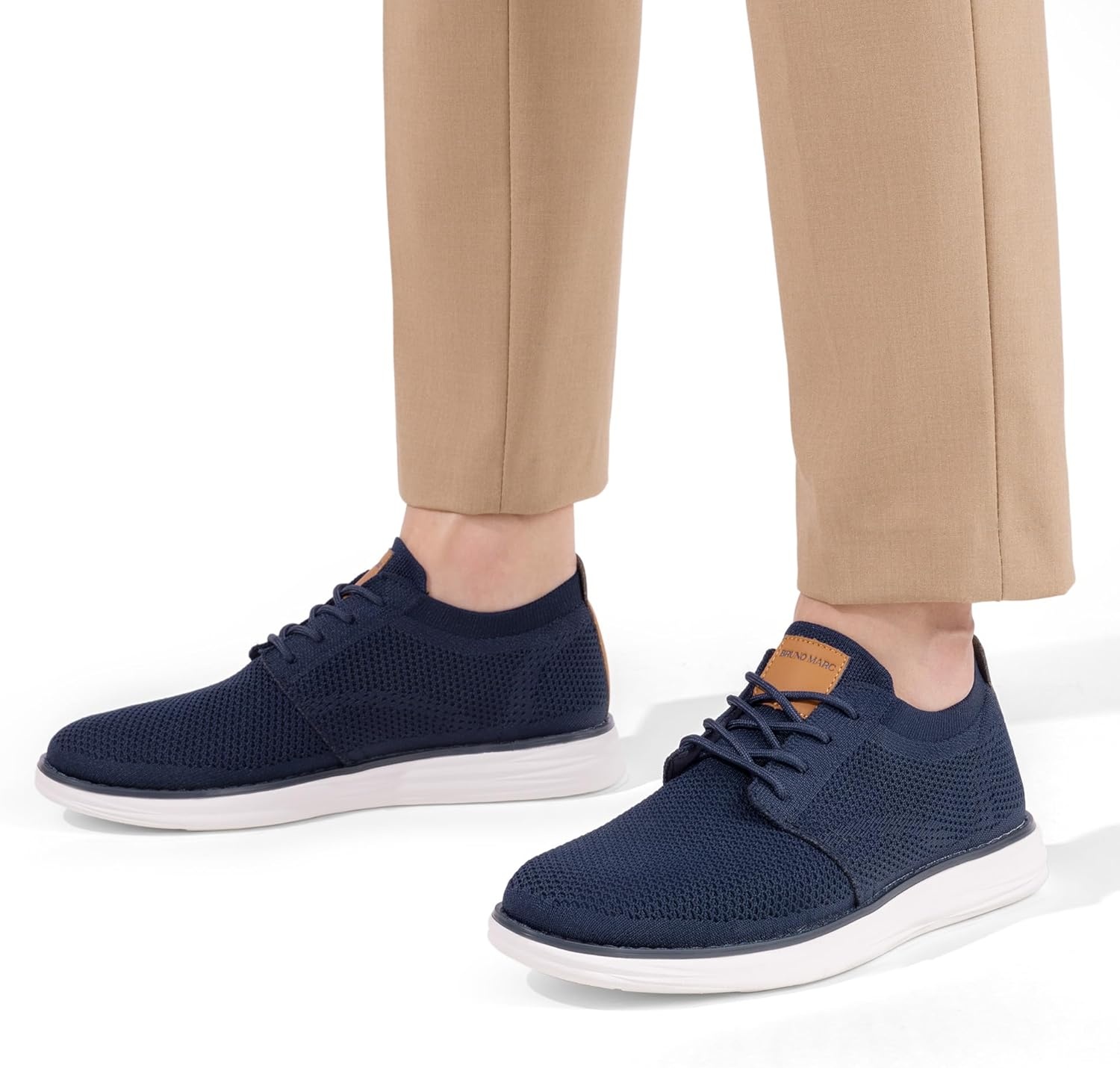 image:imageBruno Marc Mens KnitFlex Breeze Mesh Sneakers Oxfords LaceUp Lightweight Casual Walking ShoesDarkBlue