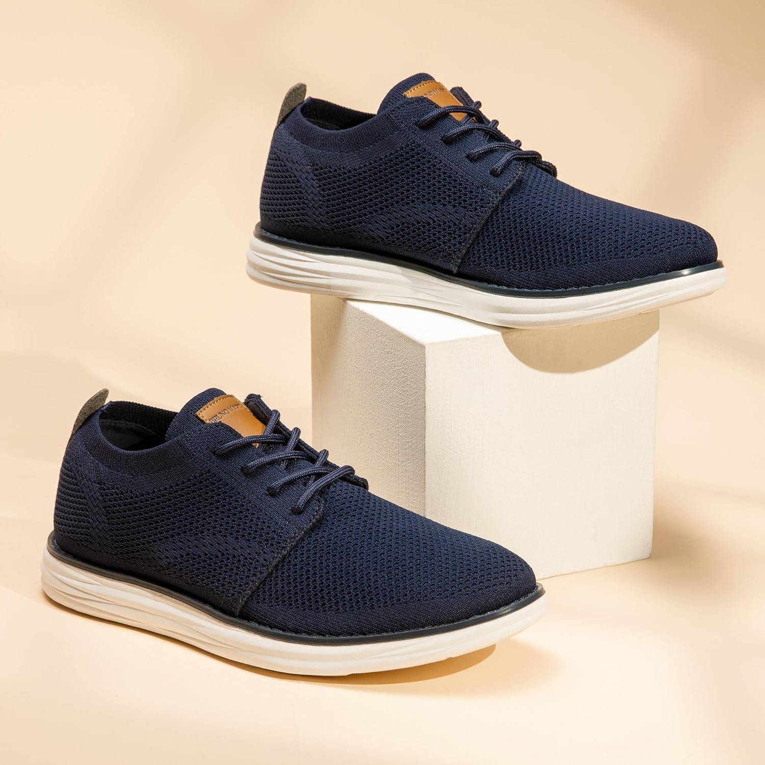 image:imageBruno Marc Mens KnitFlex Breeze Mesh Sneakers Oxfords LaceUp Lightweight Casual Walking ShoesDarkBlue