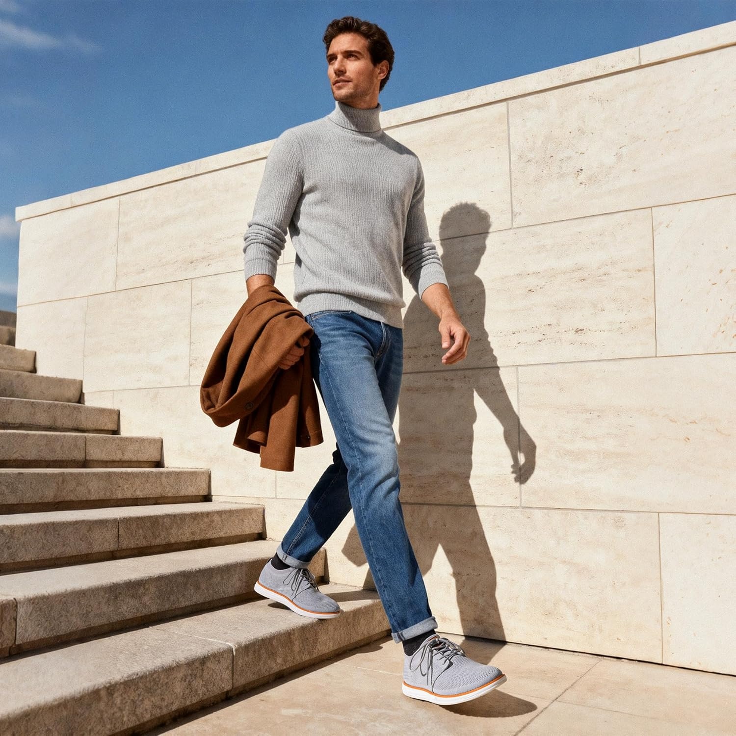 image:imageBruno Marc Mens KnitFlex Breeze Mesh Sneakers Oxfords LaceUp Lightweight Casual Walking ShoesGrey