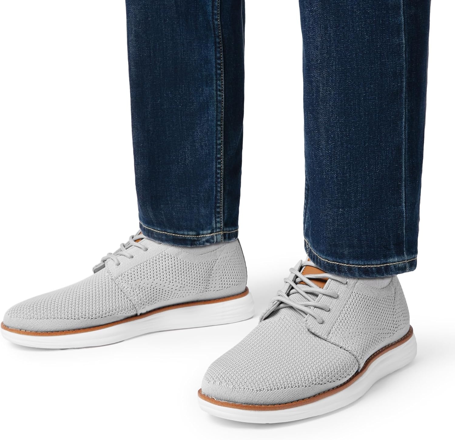 image:imageBruno Marc Mens KnitFlex Breeze Mesh Sneakers Oxfords LaceUp Lightweight Casual Walking ShoesGrey