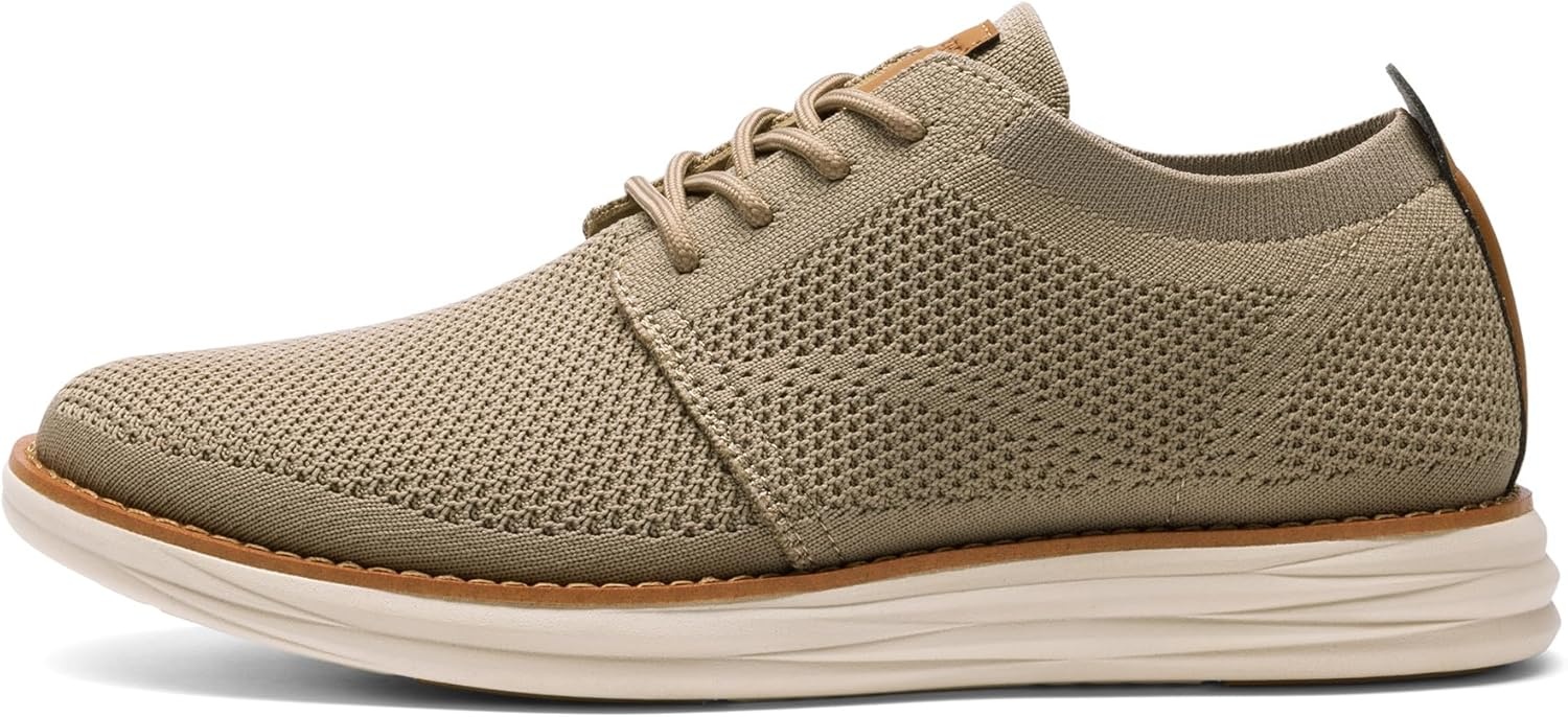 image:imageBruno Marc Mens KnitFlex Breeze Mesh Sneakers Oxfords LaceUp Lightweight Casual Walking ShoesKhaki