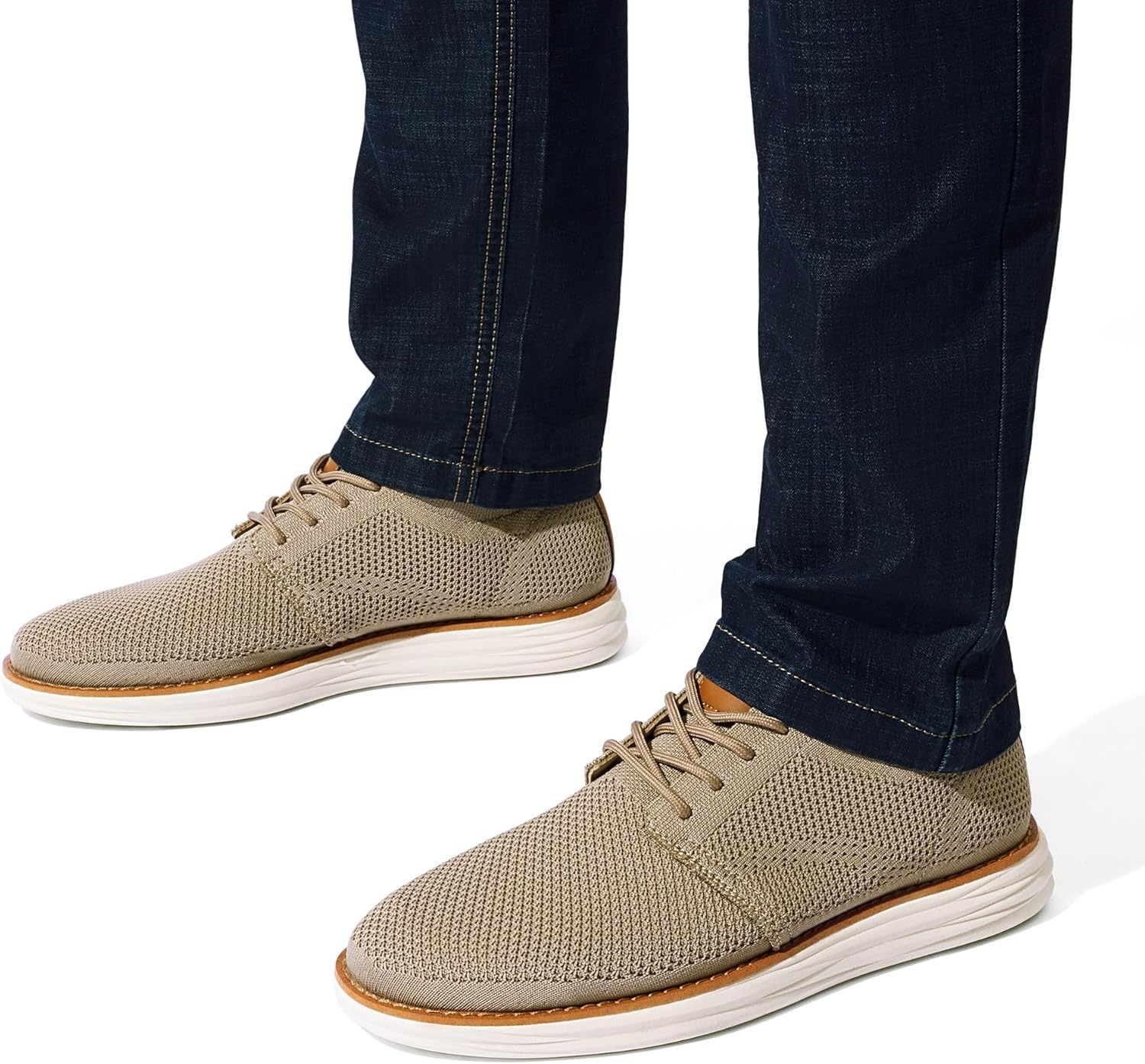 image:imageBruno Marc Mens KnitFlex Breeze Mesh Sneakers Oxfords LaceUp Lightweight Casual Walking ShoesKhaki