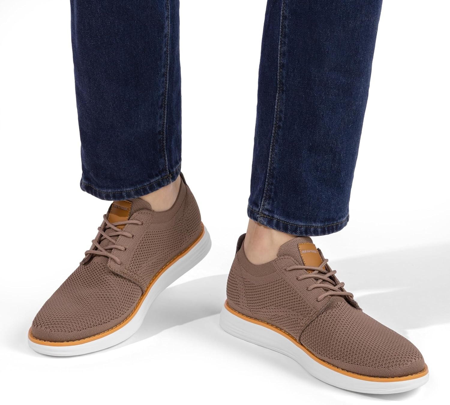 image:imageBruno Marc Mens KnitFlex Breeze Mesh Sneakers Oxfords LaceUp Lightweight Casual Walking ShoesLightBrown