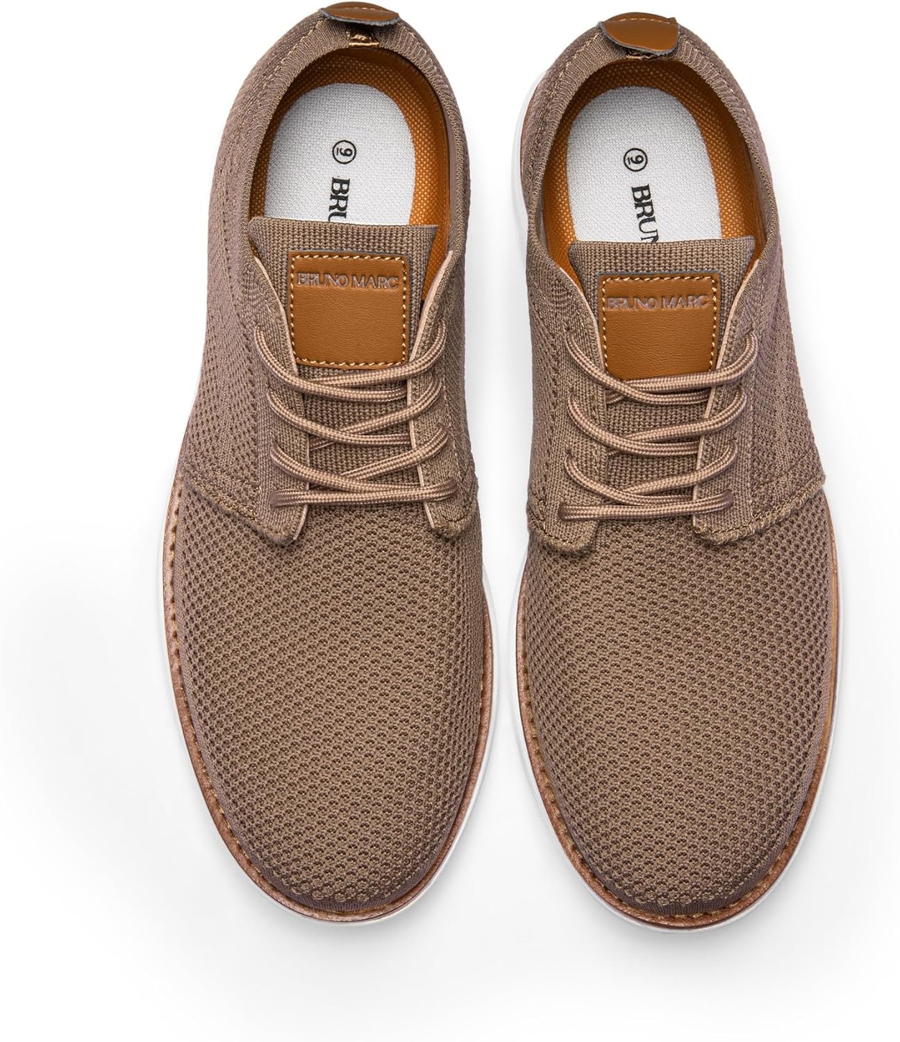 image:imageBruno Marc Mens KnitFlex Breeze Mesh Sneakers Oxfords LaceUp Lightweight Casual Walking ShoesLightBrown