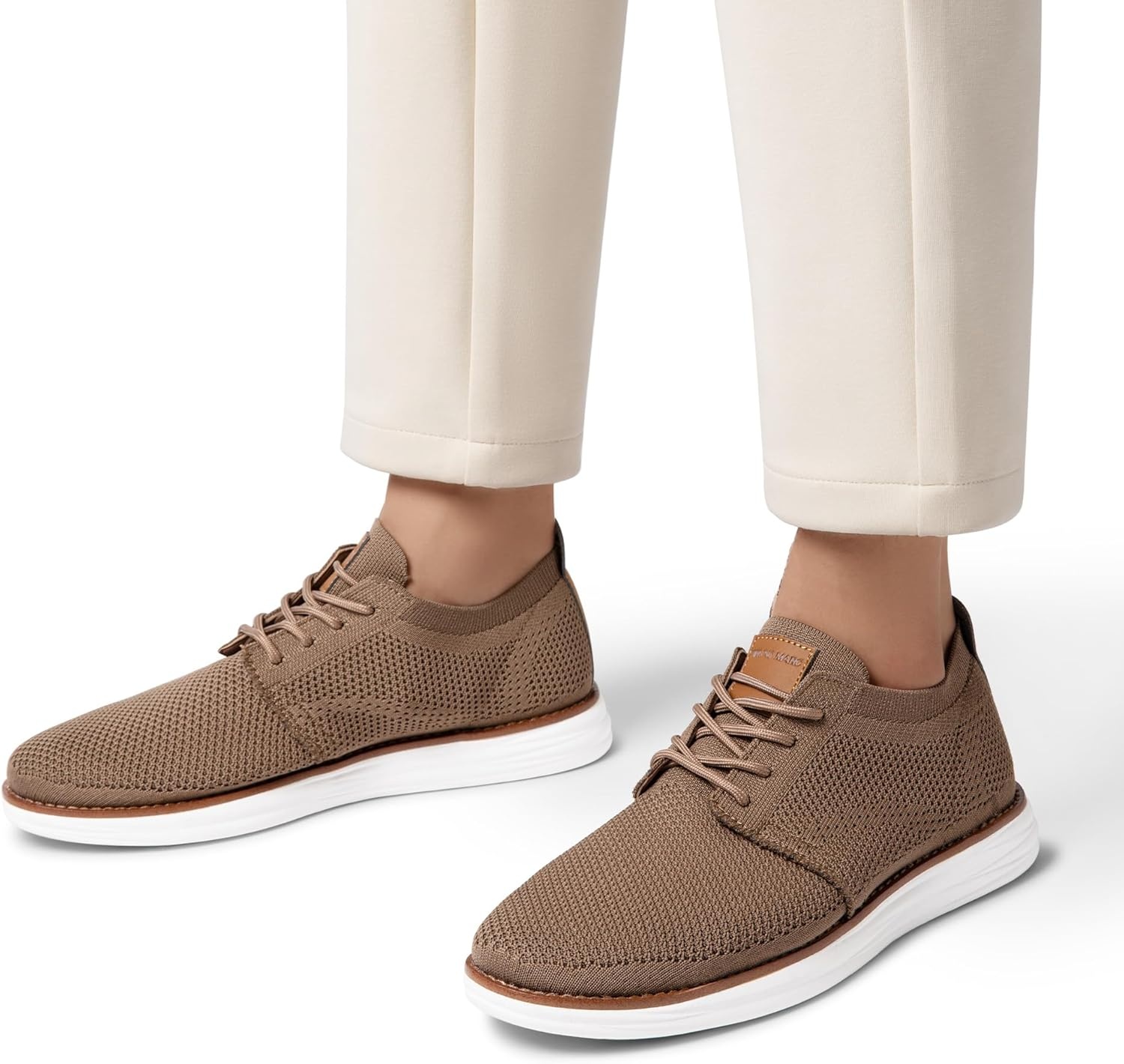 image:imageBruno Marc Mens KnitFlex Breeze Mesh Sneakers Oxfords LaceUp Lightweight Casual Walking ShoesLightBrown