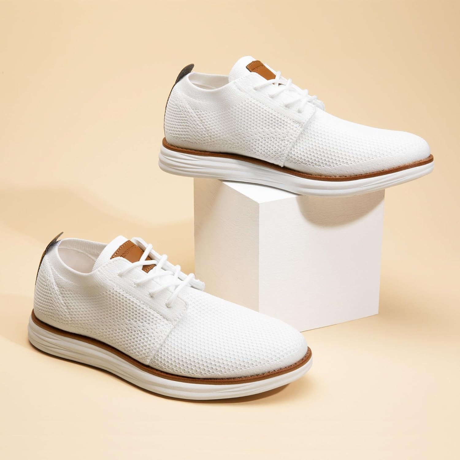 image:imageBruno Marc Mens KnitFlex Breeze Mesh Sneakers Oxfords LaceUp Lightweight Casual Walking ShoesWhite