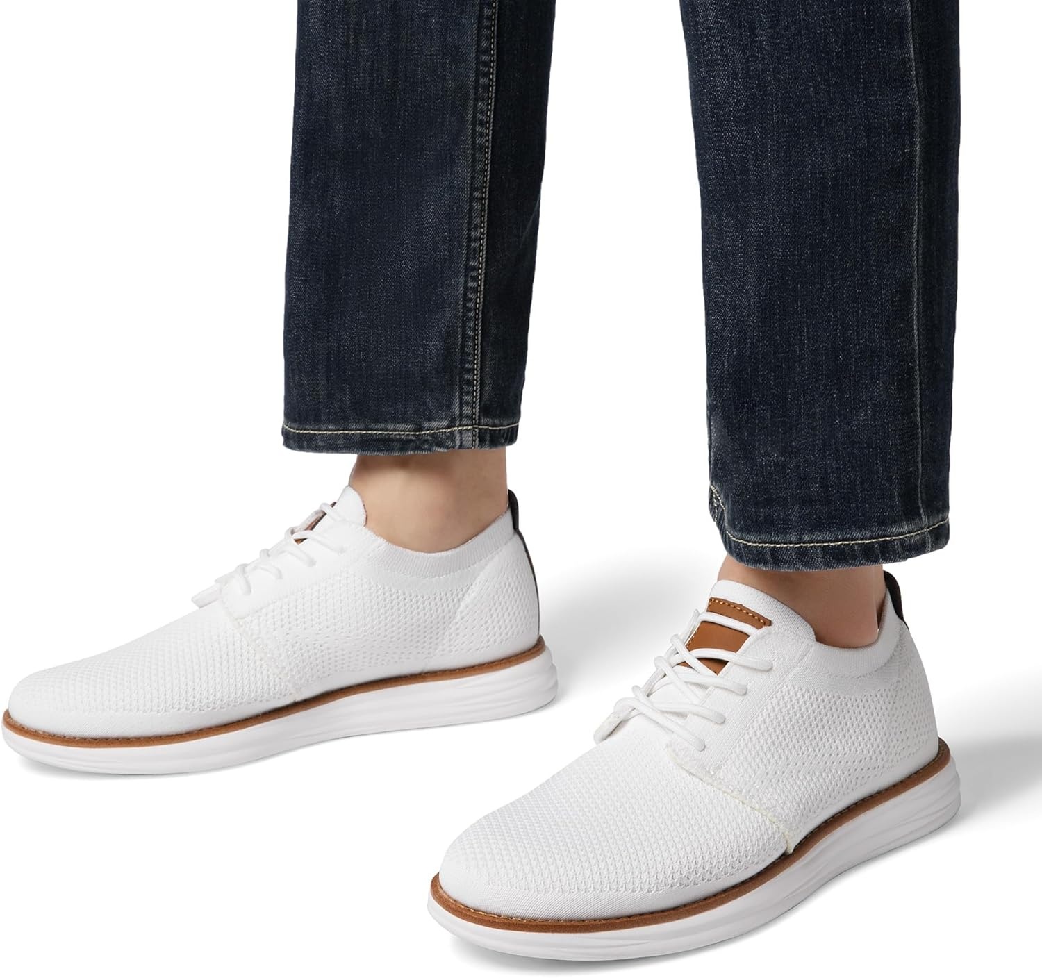 image:imageBruno Marc Mens KnitFlex Breeze Mesh Sneakers Oxfords LaceUp Lightweight Casual Walking ShoesWhite