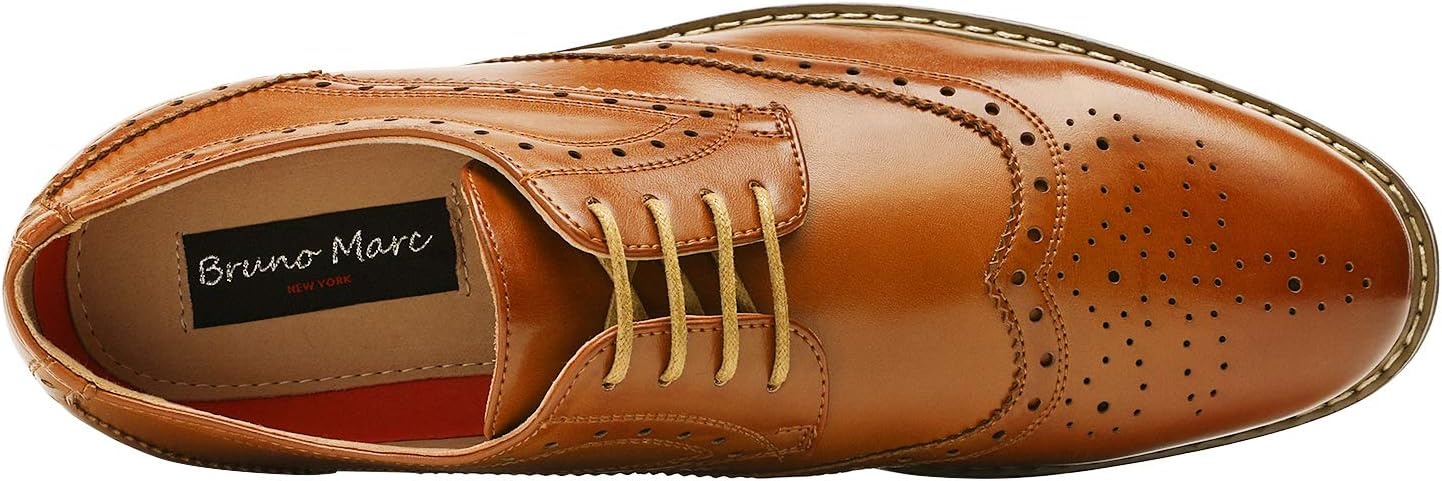 image:imageBruno Marc Moda Italy Prince Mens Classic Modern Oxford Lace Dress ShoesWingtip Brown