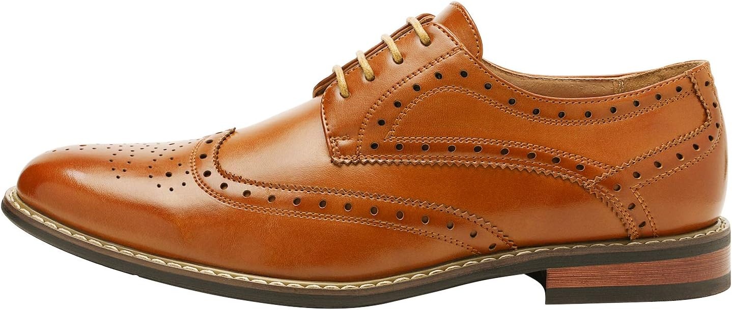 image:imageBruno Marc Moda Italy Prince Mens Classic Modern Oxford Lace Dress ShoesWingtip Brown
