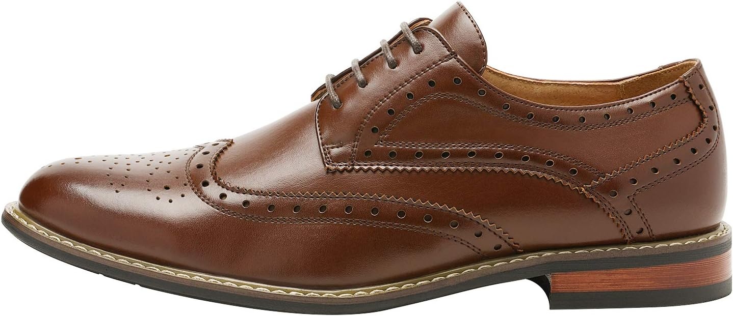 image:imageBruno Marc Moda Italy Prince Mens Classic Modern Oxford Lace Dress ShoesWingtip Dark Brown
