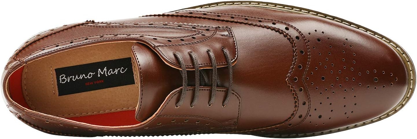 image:imageBruno Marc Moda Italy Prince Mens Classic Modern Oxford Lace Dress ShoesWingtip Dark Brown