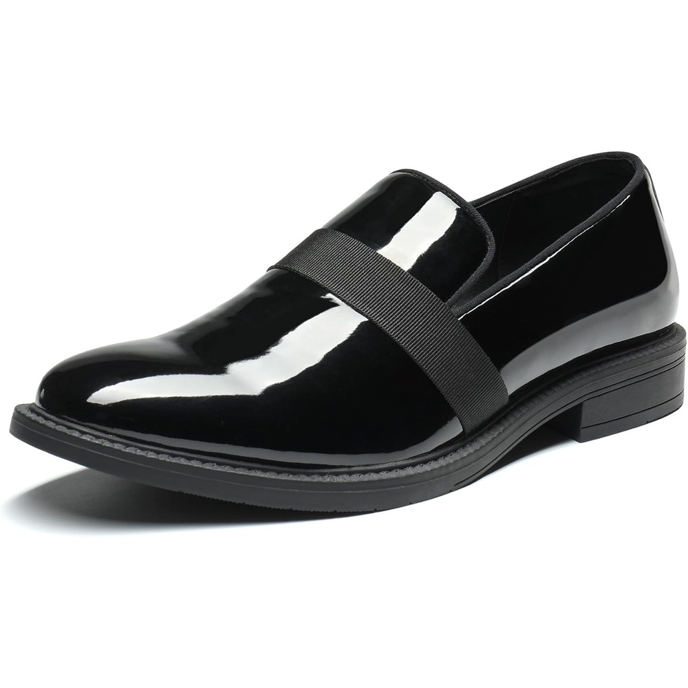 image:imageBruno Marc Mens Dress Tuxedo Shoe Slipon Classic Patent Leather LoafersBright Black