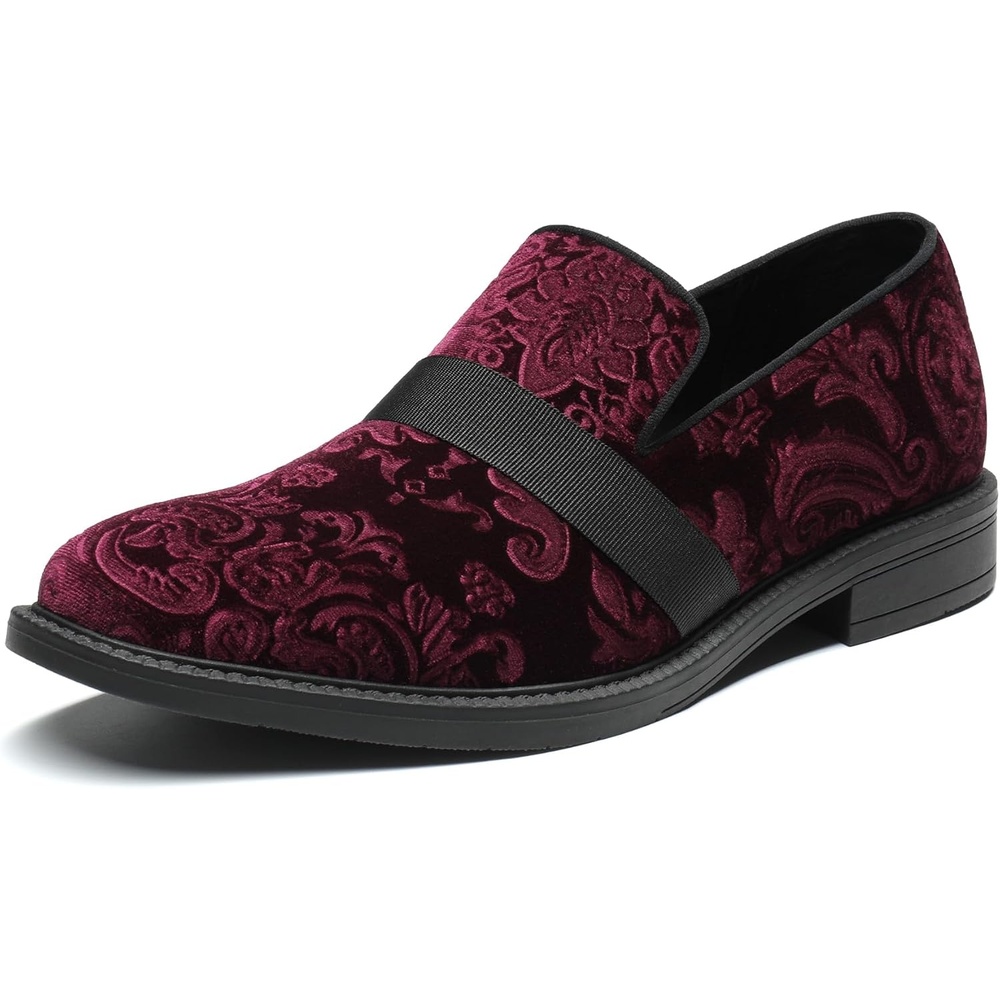 image:imageBruno Marc Mens Dress Tuxedo Shoe Slipon Classic Patent Leather LoafersRed Wine