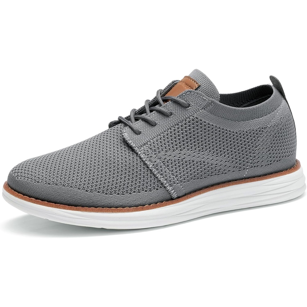 image:imageBruno Marc Mens KnitFlex Breeze Mesh Sneakers Oxfords LaceUp Lightweight Casual Walking ShoesDark Grey