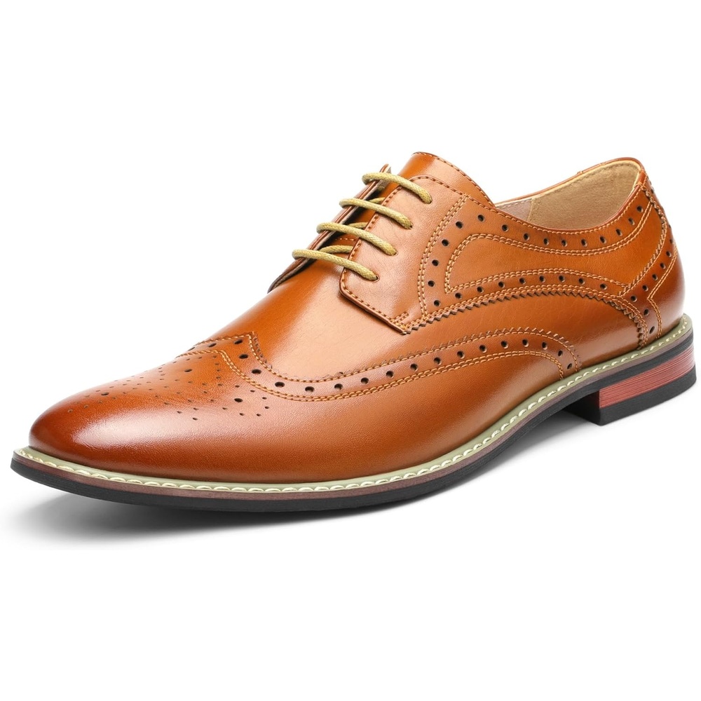 image:imageBruno Marc Moda Italy Prince Mens Classic Modern Oxford Lace Dress ShoesWingtip Brown