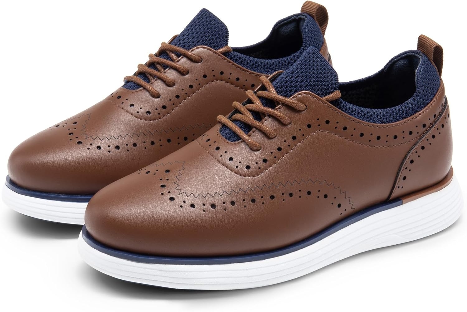 image:imageBruno Marc Boys MaxFlex Dress Sneakers Oxfords Casual Wingtip Brogue ShoesBrown