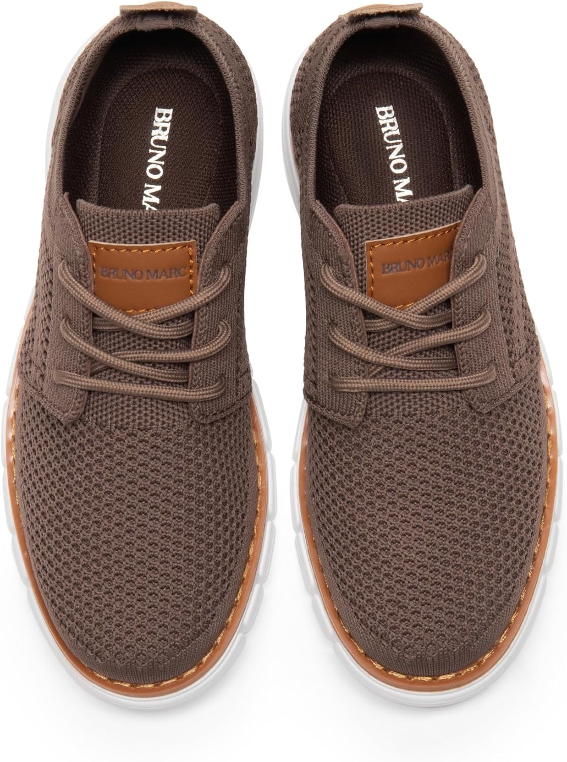 image:imageBruno Marc Boys Mesh Sneakers Oxfords Casual Dress LaceUp Lightweight Walking ShoesBrown