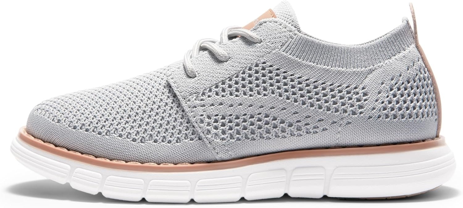 image:imageBruno Marc Boys Mesh Sneakers Oxfords Casual Dress LaceUp Lightweight Walking ShoesGrey